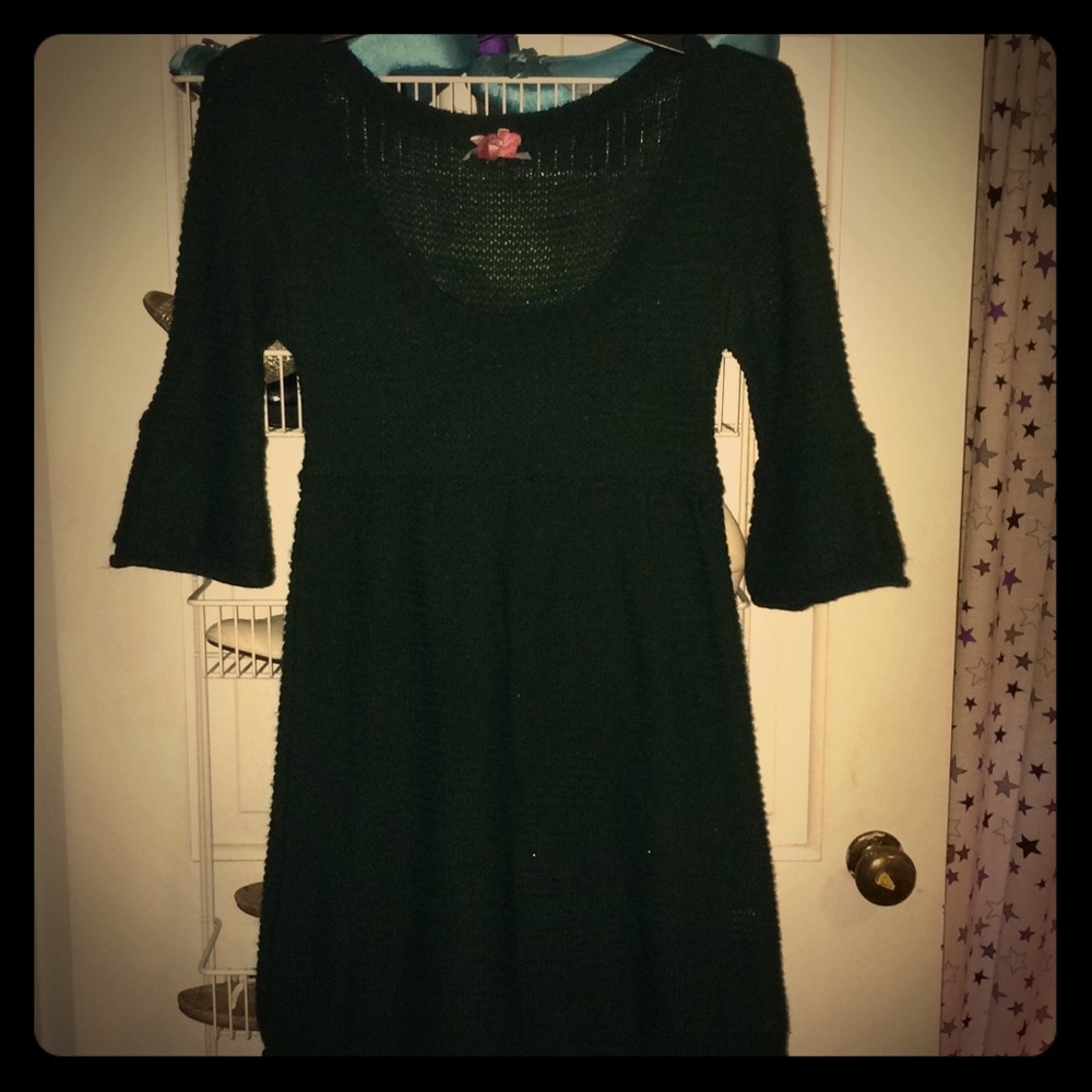 Green sweater dress